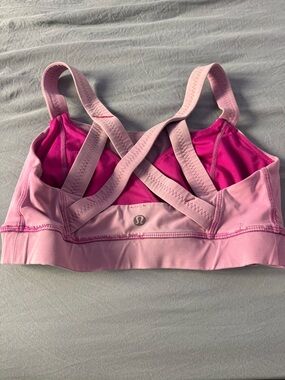 lululemon athletica Two-Tone Pink Crossback Sports Bra